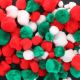Pom-Poms Festive Assorted - pack of 100